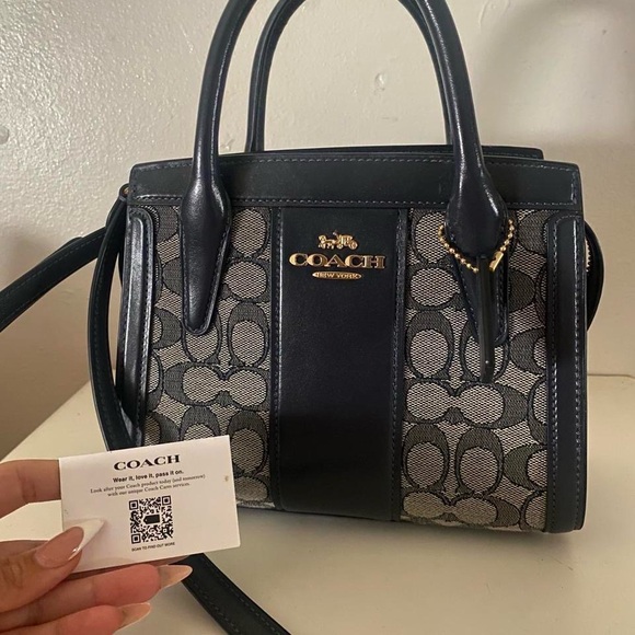 ANDREA CARRYALL BAG IN SIGNATURE JACQUARD IN BLUE - Picture 1 of 8